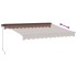 Toldo retráctil manual con luz LED marrón 300x250