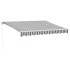 Toldo retráctil manual gris antracita y blanco 300x250