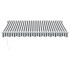 Toldo retráctil manual gris antracita y blanco 300x250