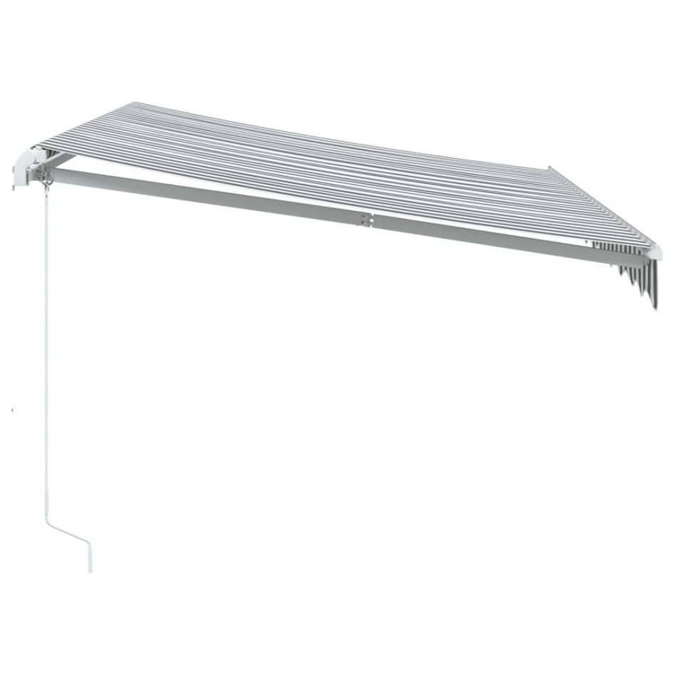 Toldo retráctil manual gris antracita y blanco 300x250