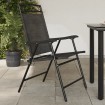 Sillas de jardín plegables 2 uds acero y textileno gris melange