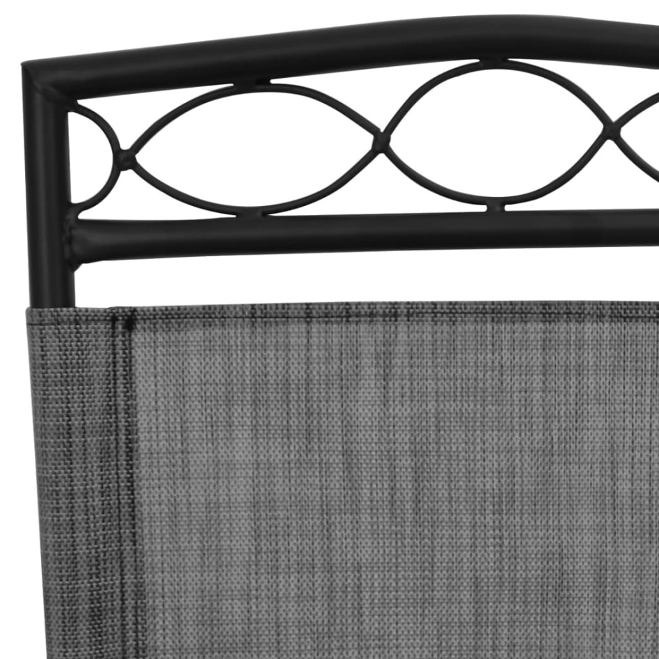 Sillas de jardín plegables 2 uds acero y textileno gris