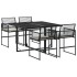 Set de muebles jardín 5 pzas con cojines ratán sintético