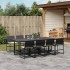 Set de comedor de jardín 9 pzas y cojines ratán sintético