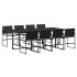Set de comedor de jardín 9 pzas y cojines ratán sintético