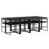 Set de comedor de jardín 9 pzas y cojines ratán sintético