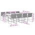 Set de comedor de jardín 9 pzas y cojines ratán sintético