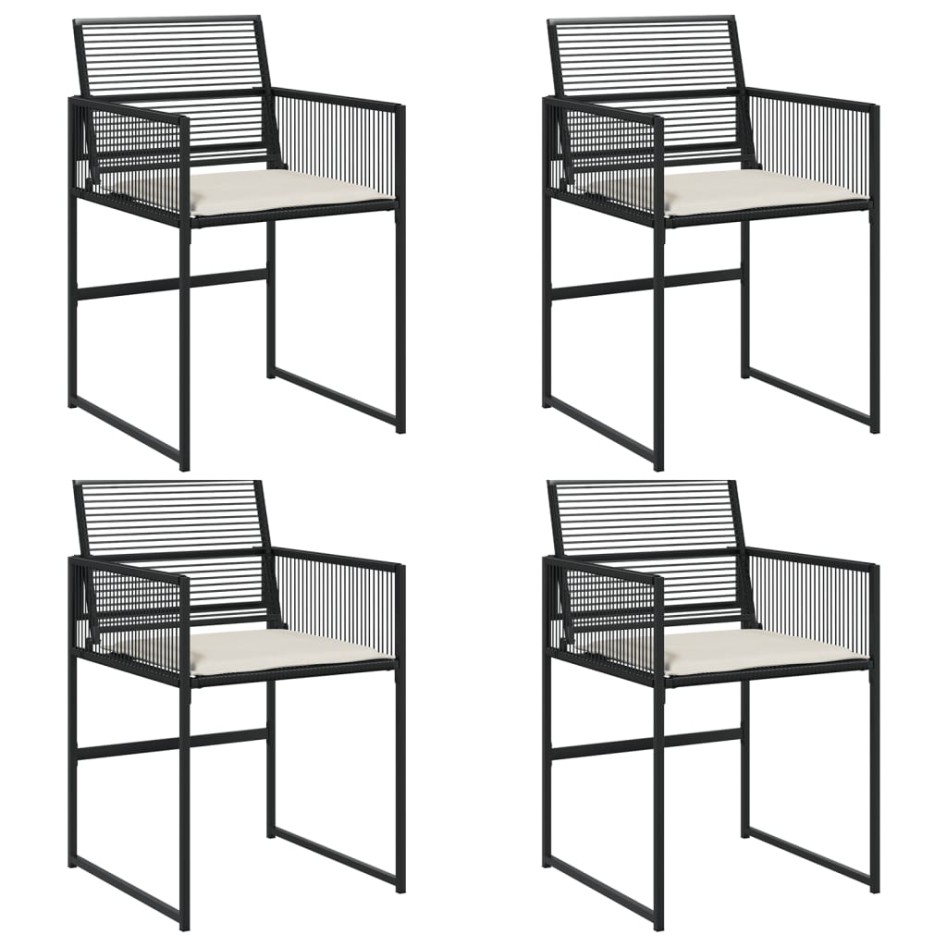 Sillas de jardín con cojines 4 unidades ratán sintético