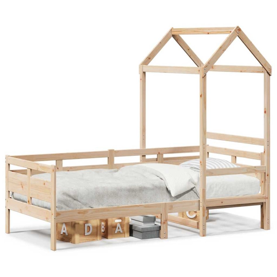 Sofá cama con techo madera maciza de pino 90x190