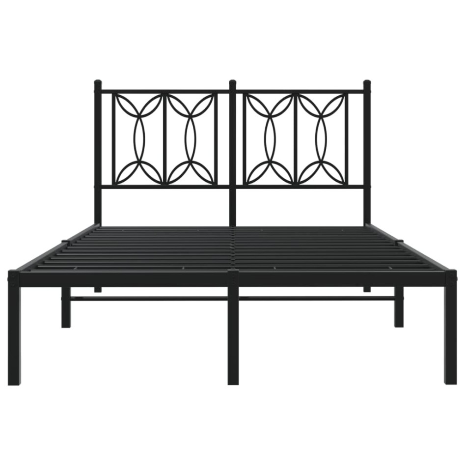 Estructura cama sin colchón con cabecero metal negro 120x190