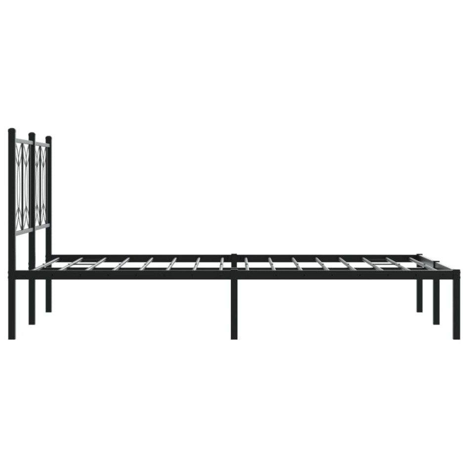 Estructura cama sin colchón con cabecero metal negro 120x190