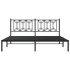 Estructura cama sin colchón con cabecero metal negro 183x213