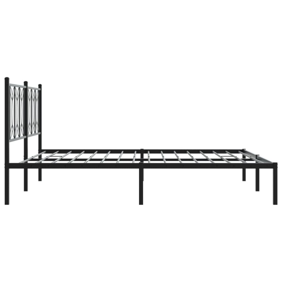 Estructura cama sin colchón con cabecero metal negro 183x213