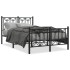 Estructura cama sin colchón con estribo metal negro 120x200