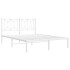 Estructura cama sin colchón con cabecero metal blanco