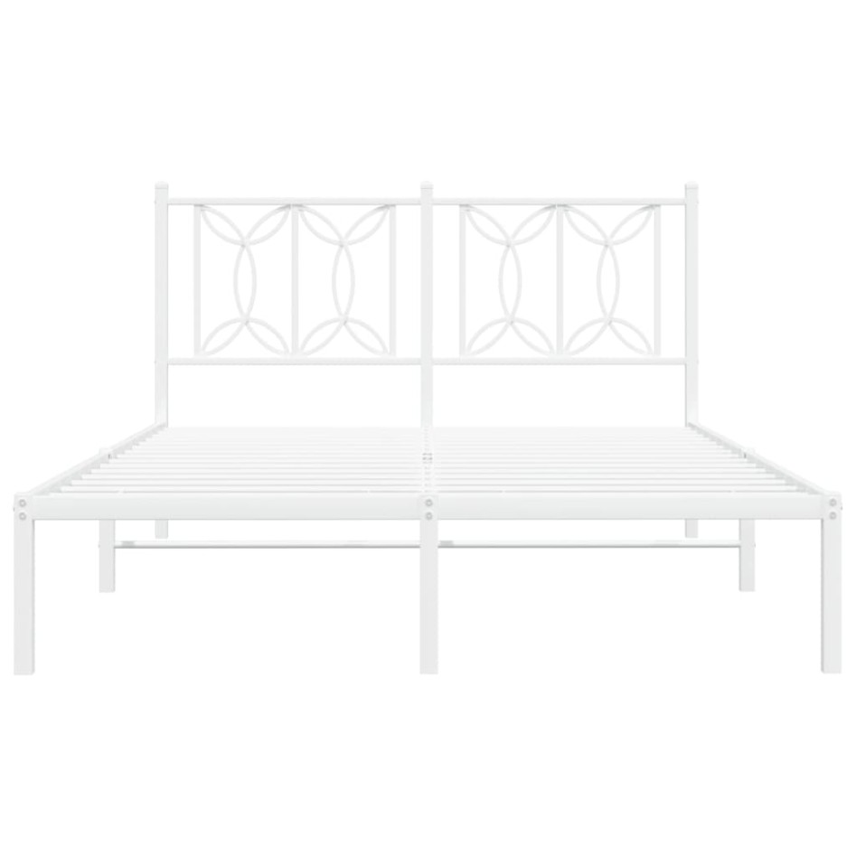 Estructura cama sin colchón con cabecero metal blanco