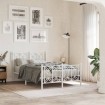 Estructura cama sin colchón con estribo metal blanco 120x190 cm