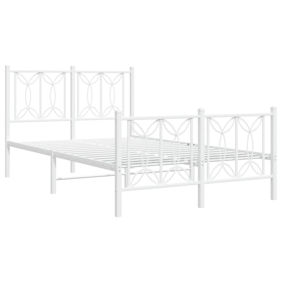 Estructura cama sin colchón con estribo metal blanco 120x190