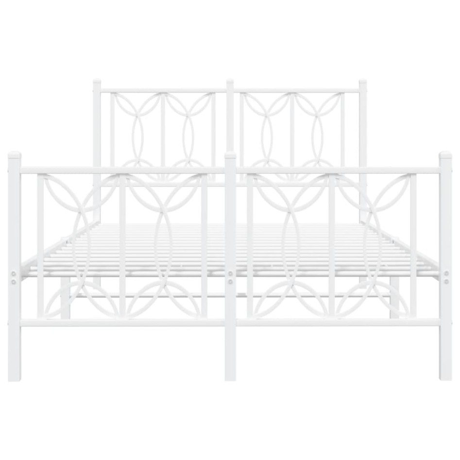 Estructura cama sin colchón con estribo metal blanco 120x190