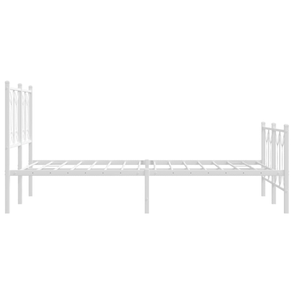 Estructura cama sin colchón con estribo metal blanco 120x190