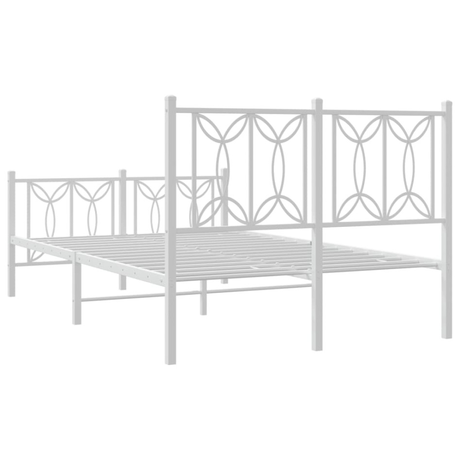 Estructura cama sin colchón con estribo metal blanco 120x190