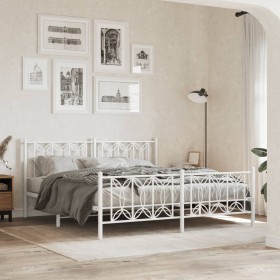Estructura cama sin colchón con estribo metal blanco 183x213