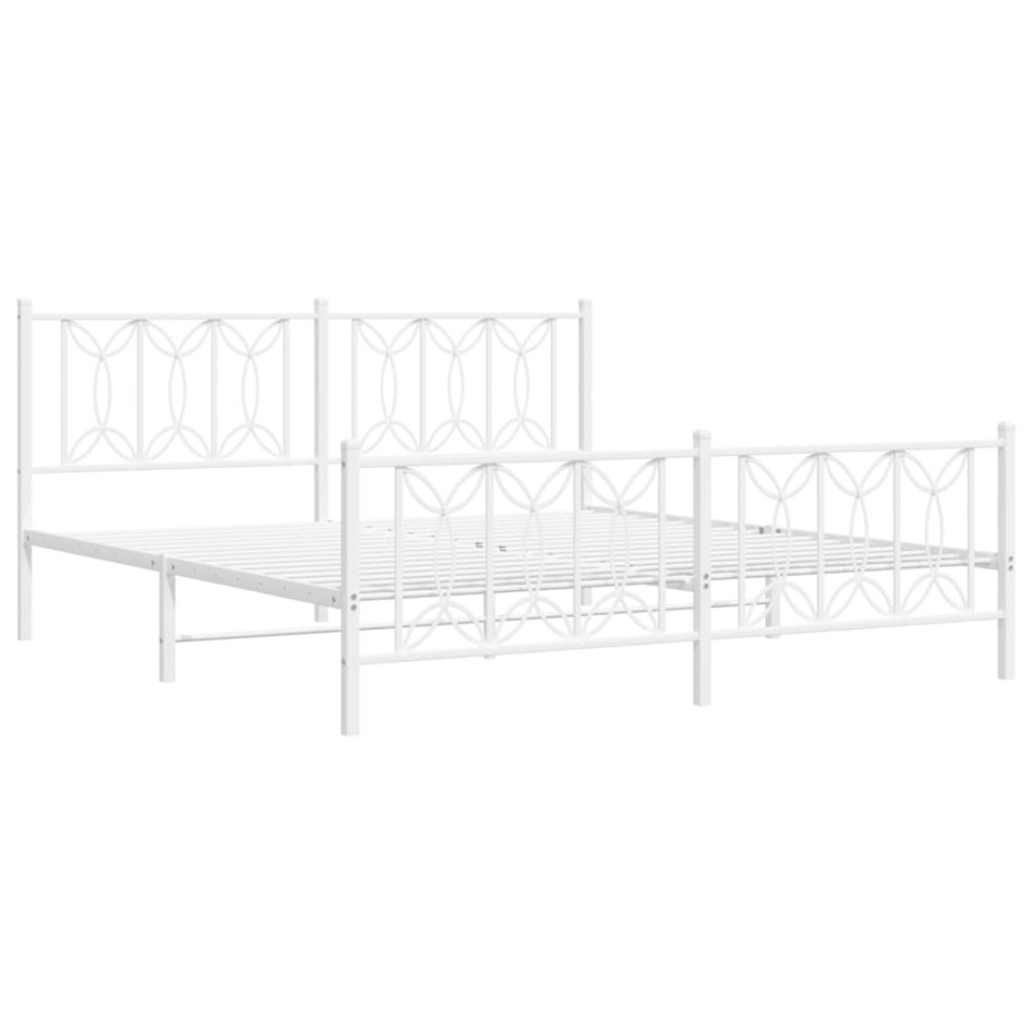 Estructura cama sin colchón con estribo metal blanco 183x213