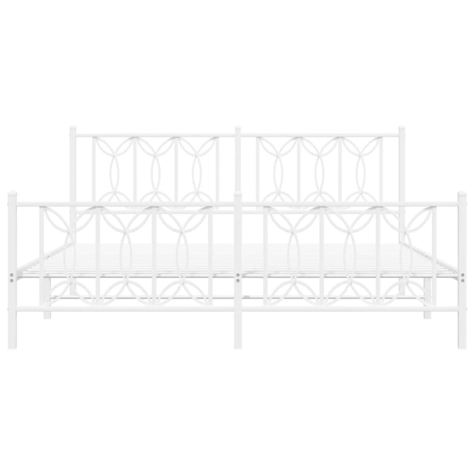 Estructura cama sin colchón con estribo metal blanco 183x213