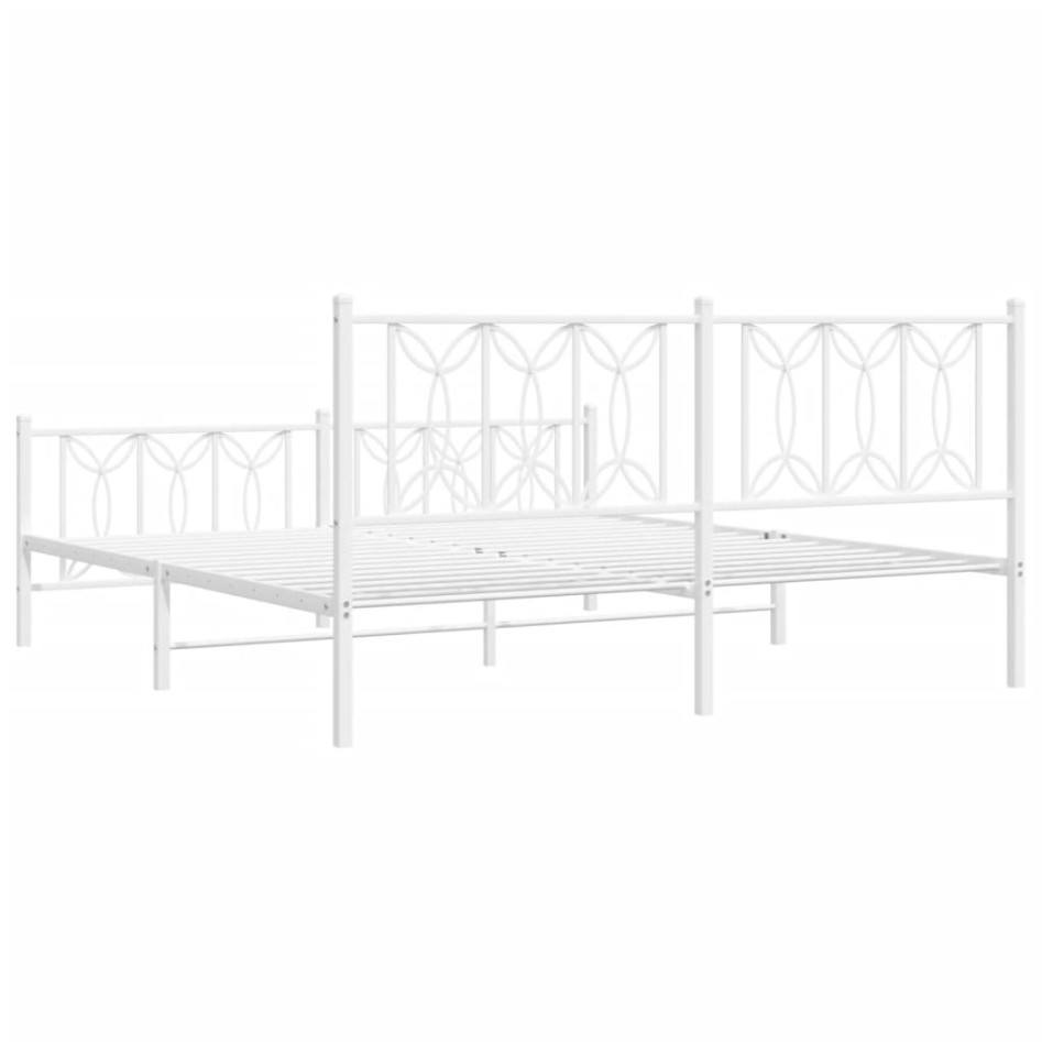 Estructura cama sin colchón con estribo metal blanco 183x213