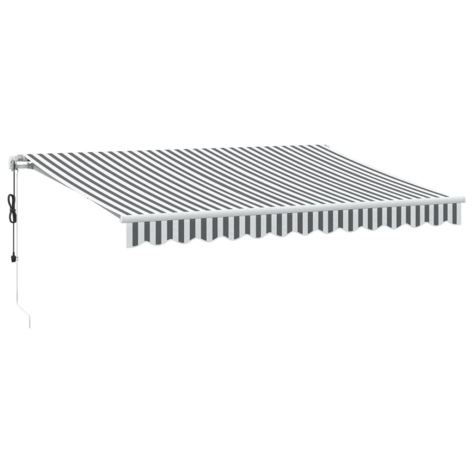 Toldo retráctil automático luz LED antracita blanco 350x250