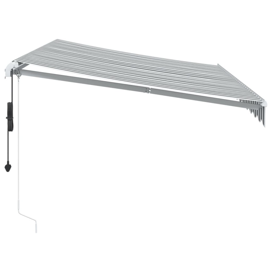 Toldo retráctil automático luz LED antracita blanco 350x250