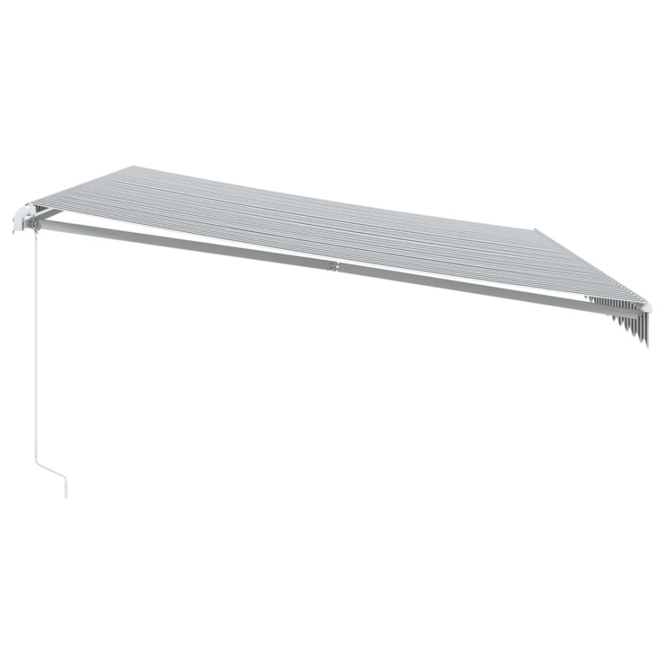 Toldo retráctil manual luz LED antracita y blanco 500x300