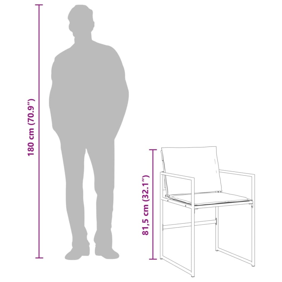 Juego de comedor de jardín 7 pzas con cojines textileno