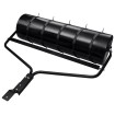 Rodillo de césped con abrazaderas aireadoras hierro negro 63 L
