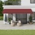 Toldo retráctil automático burdeos 600x300