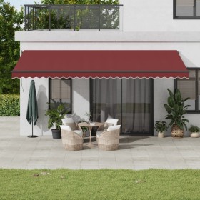 Toldo retráctil automático burdeos 600x300
