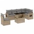 Set sofás de jardín 7 piezas y cojines ratán sintético