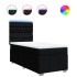 Cama box spring con colchón tela negro 90x200