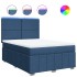 Cama box spring con colchón tela azul 140x200