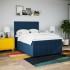Cama box spring con colchón tela azul 140x200