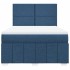 Cama box spring con colchón tela azul 140x200