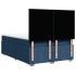 Cama box spring con colchón tela azul 140x200