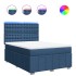 Cama box spring con colchón tela azul 140x200