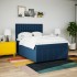 Cama box spring con colchón tela azul 140x200