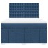 Cama box spring con colchón tela azul 140x200
