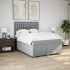 Cama box spring con colchón tela gris claro 140x200