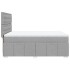 Cama box spring con colchón tela gris claro 140x200