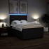 Cama box spring con colchón tela negro 140x200