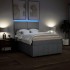 Cama box spring con colchón tela gris claro 140x200