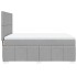 Cama box spring con colchón tela gris claro 140x200